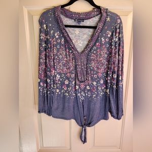 Democracy Tie Front Blouse